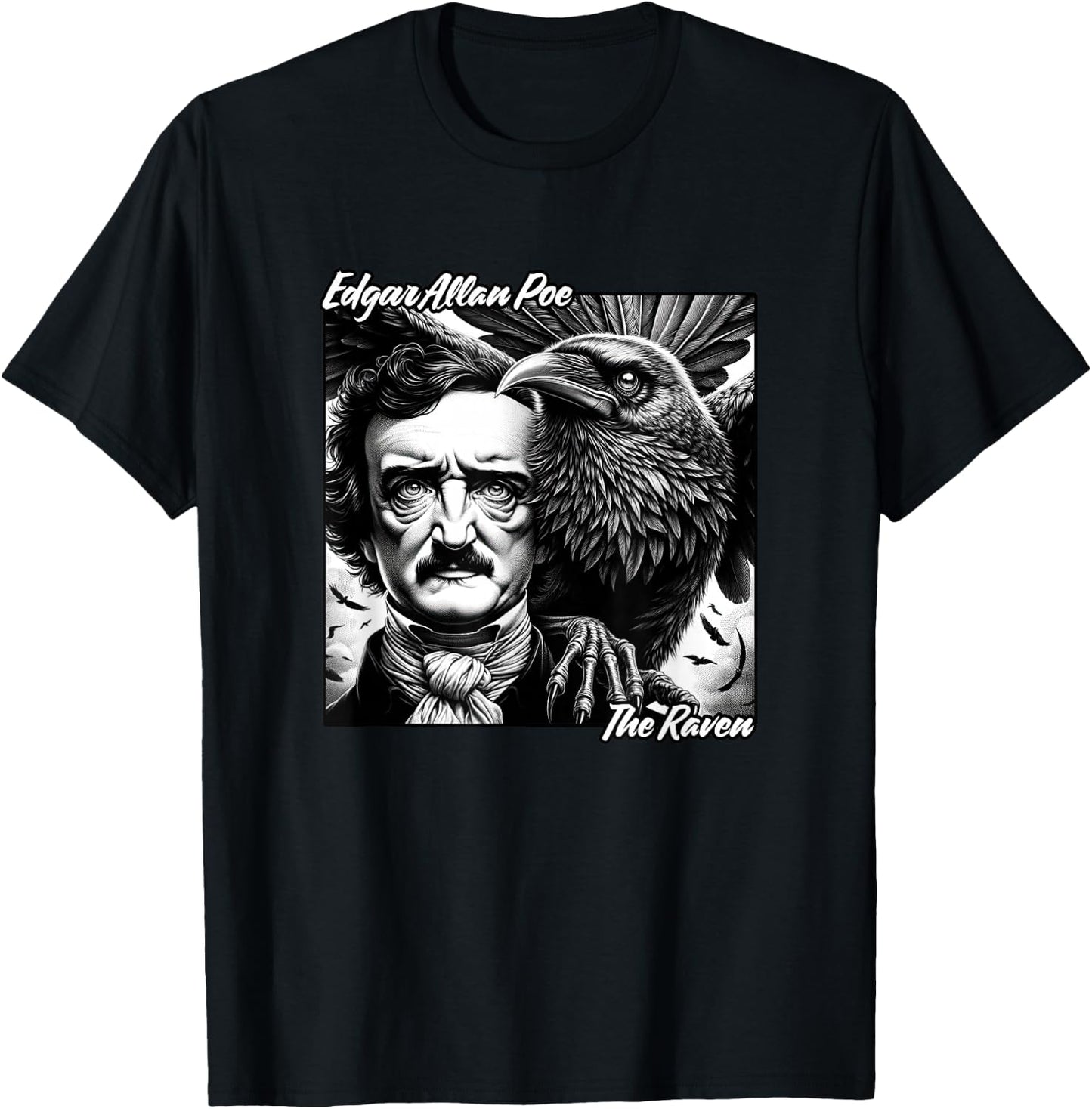 Edgar Allan Poe Nevermore Quoth The Raven T-Shirt - T-Shirt | Black