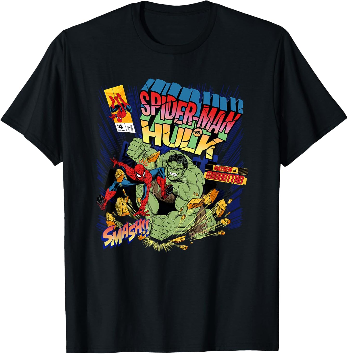 Marvel Spider-Man: New Day Hulk Smash Comic Cover T-Shirt - T-Shirt | Black