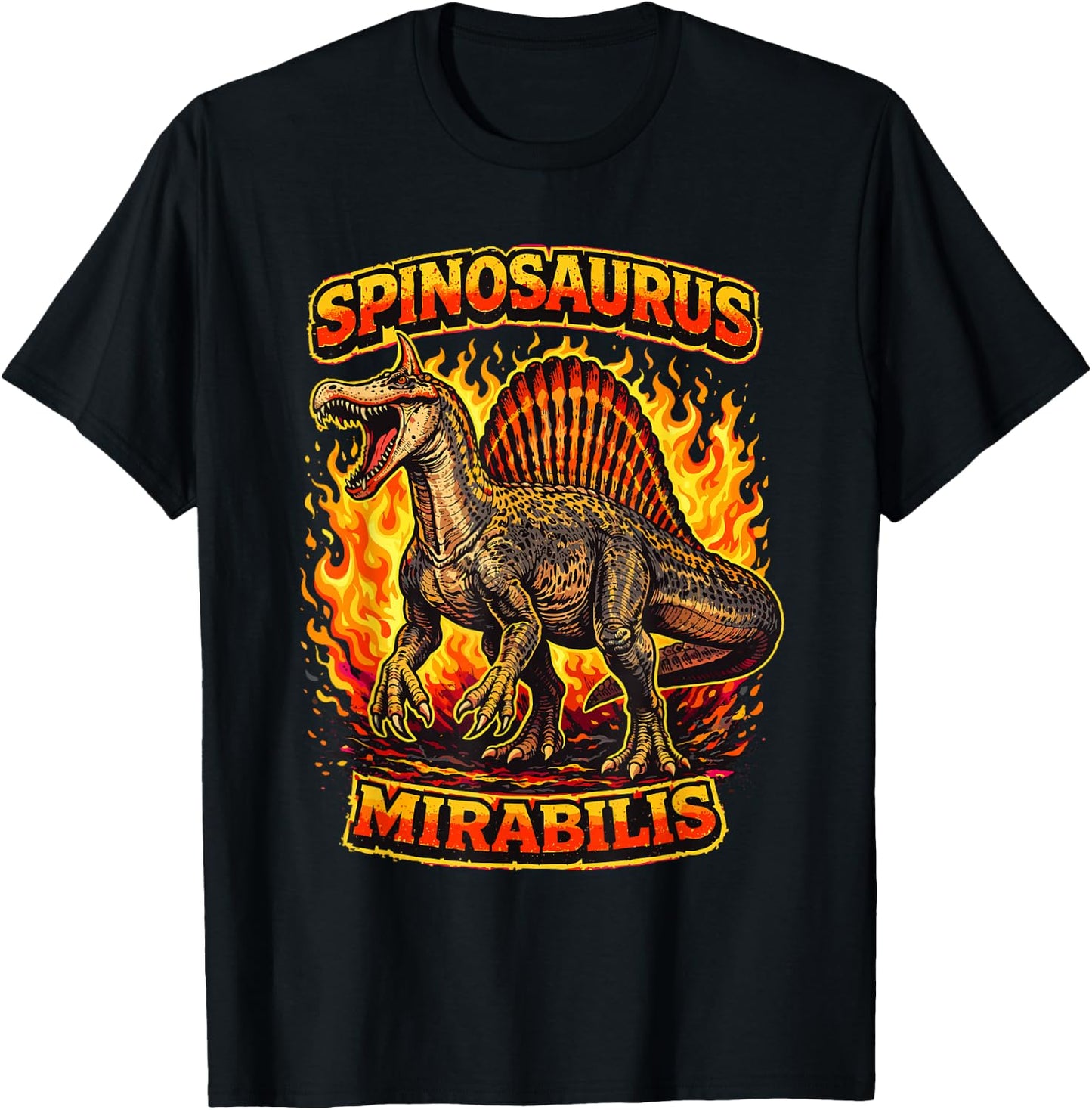 New Spinosaurus Mirabilis 2026 Discovery Hell Heron Dinosaur T-Shirt - T-Shirt | Black