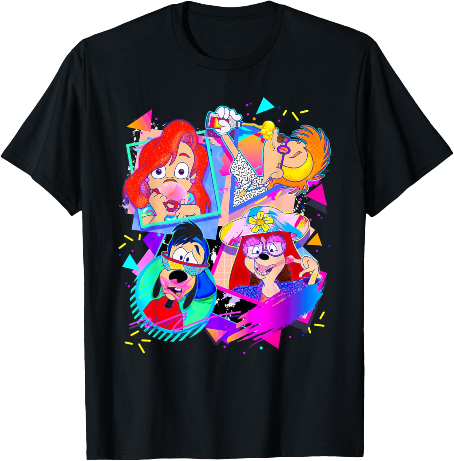 Disney A Goofy Movie Bubble Gum Retro Nineties , Black, S T-Shirt - T-Shirt | Black