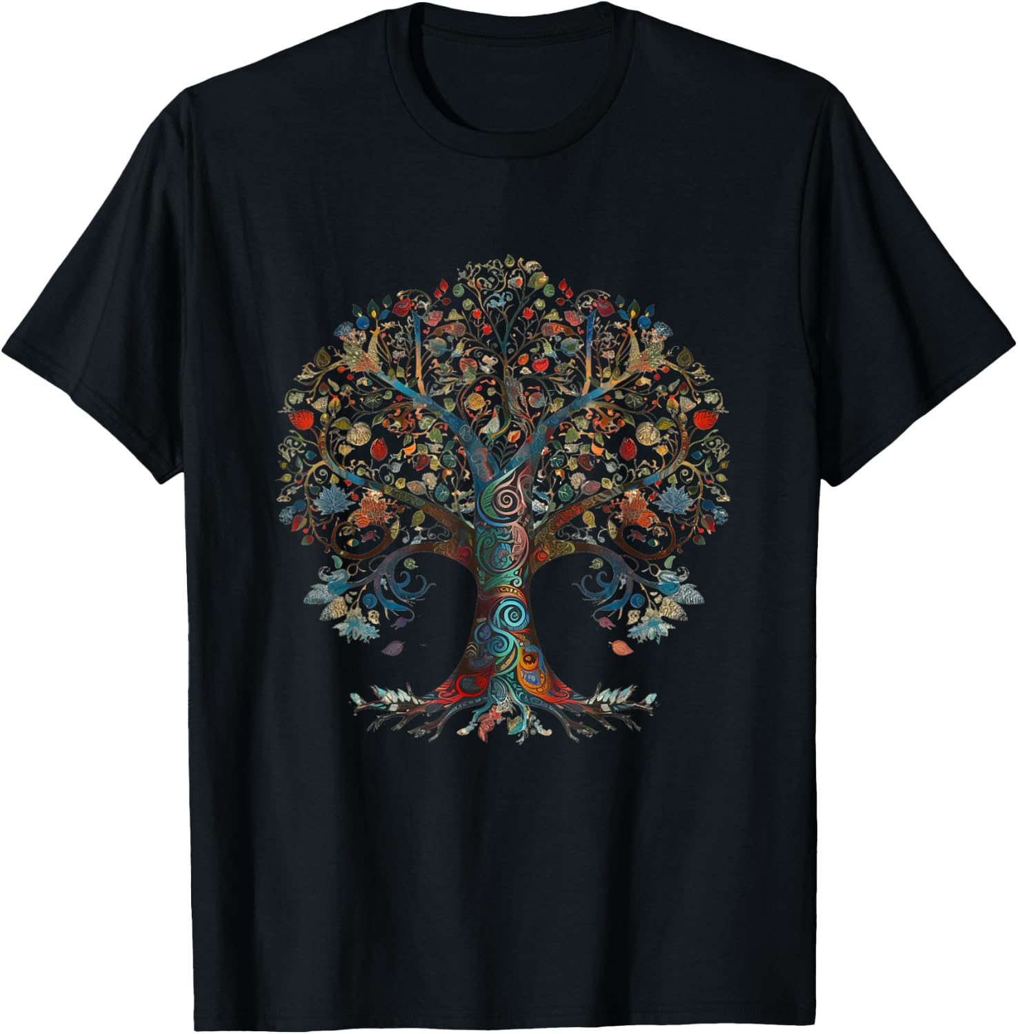 Colorful Tree of Life: The Wonders of Nature T-Shirt - T-Shirt | Black