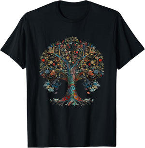 Colorful Tree of Life: The Wonders of Nature T-Shirt - T-Shirt | Black