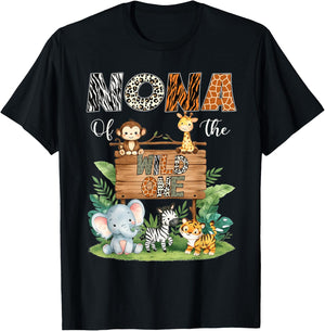 Nona of The Wild One 1St Birthday Kids Safari Jungle T-Shirt - T-Shirt | Black