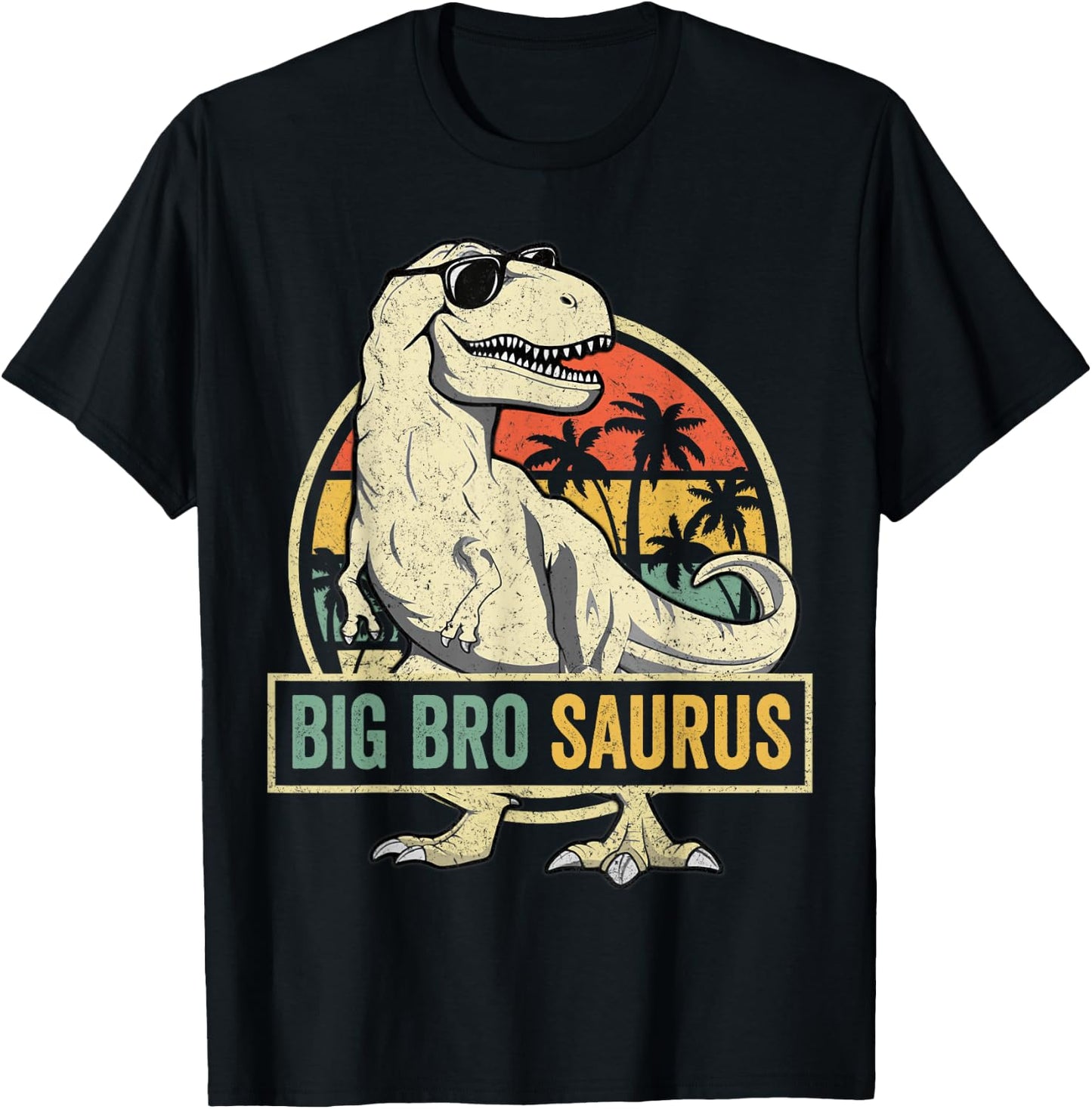 Bigbrosaurus T Rex Dinosaur Big Bro Saurus Brother Family T-Shirt - T-Shirt | Black