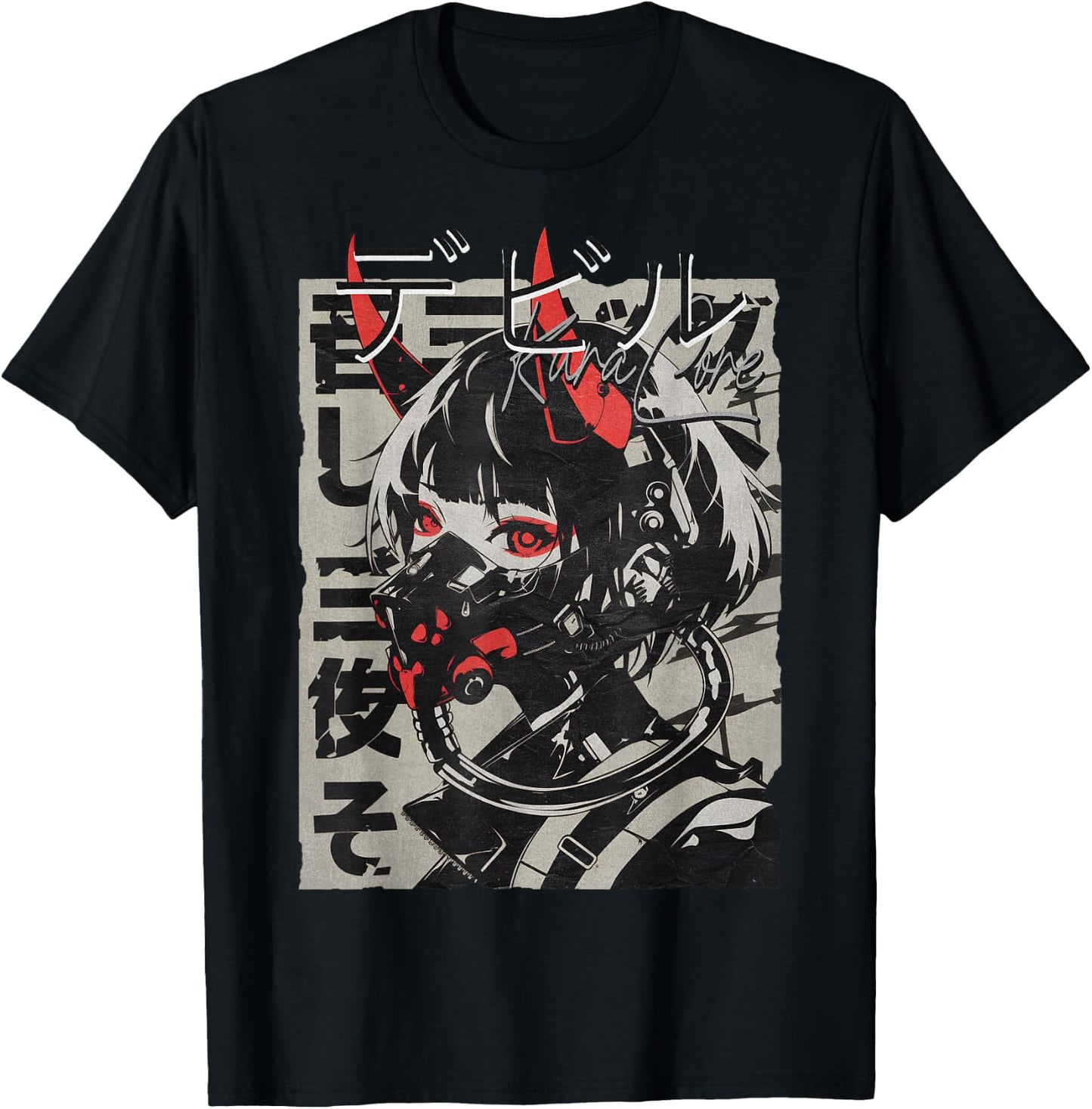 Anime Manga Streetwear Cyberpunk Aesthetic Techwear Harajuku , Black, S T-Shirt - T-Shirt | Black