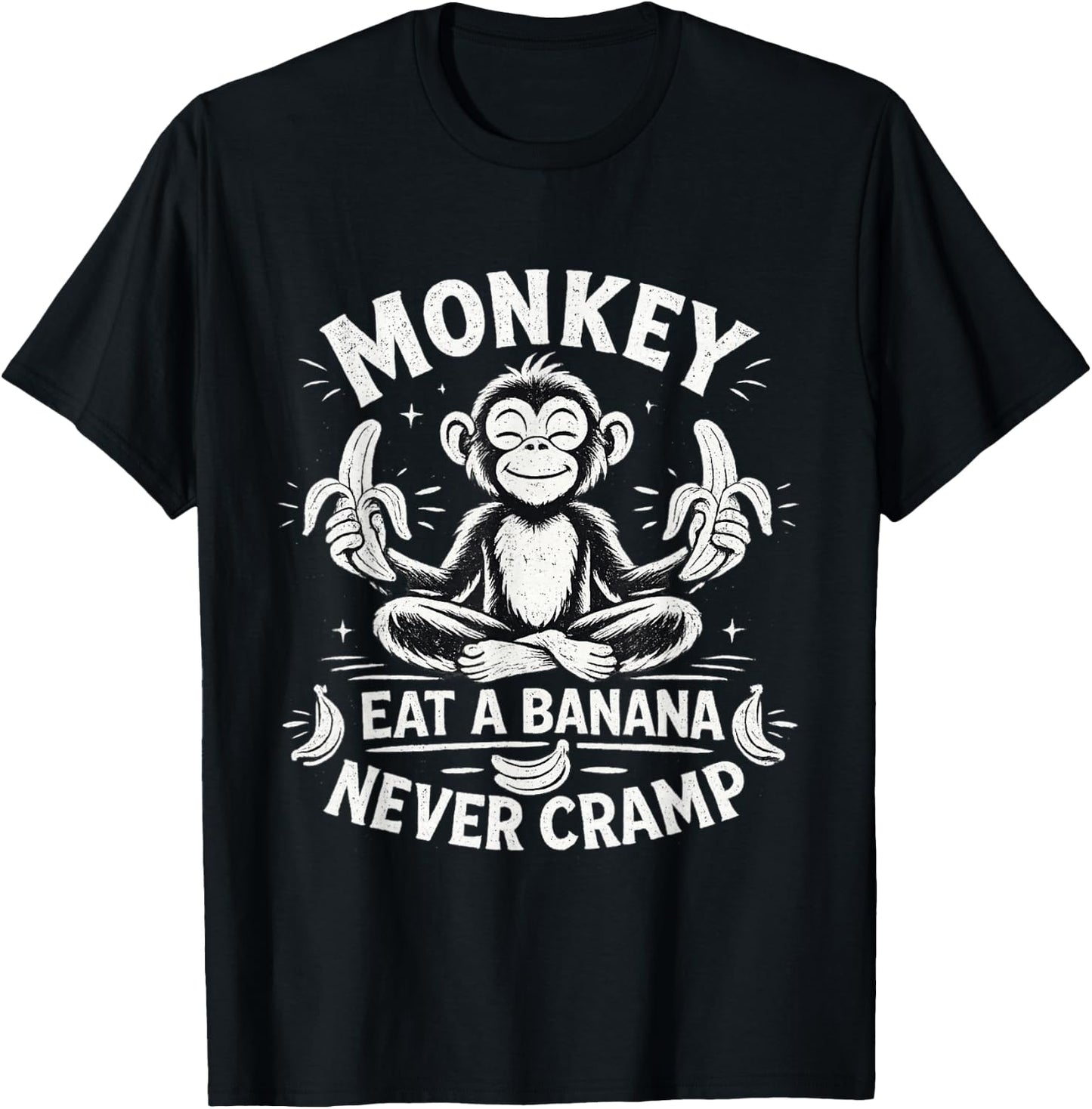 Monkey Eat a Banana Never Cramp T-Shirt - T-Shirt | Black