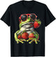 Strawberry Frog Sunglasses Wildlife Artwork Strawberry Fruit T-Shirt - T-Shirt | Black