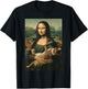 Mona Lisa With Orange Cat Funny Art Painting T-Shirt - T-Shirt | Black