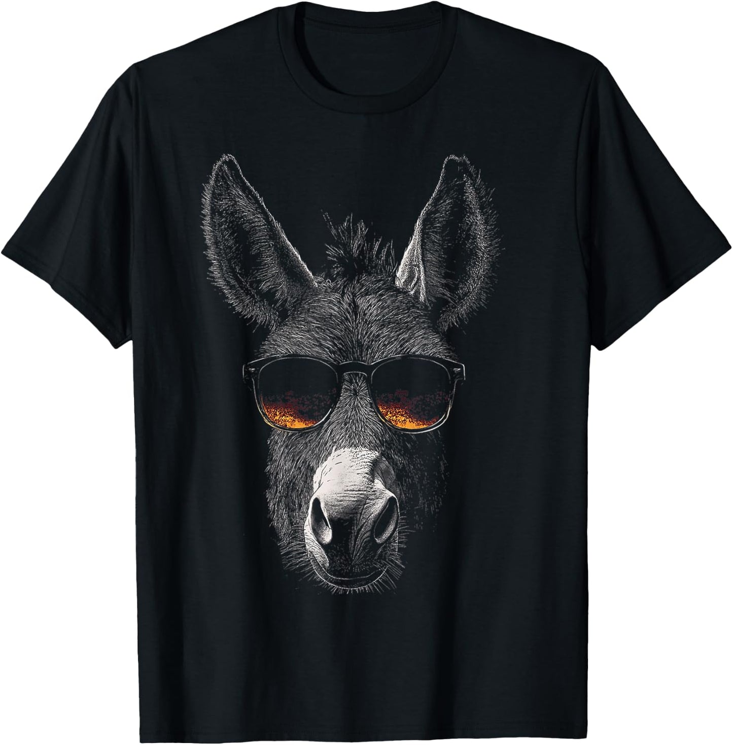 Donkey Animal Sunglasses Art Donkey , black T-Shirt - T-Shirt | Black