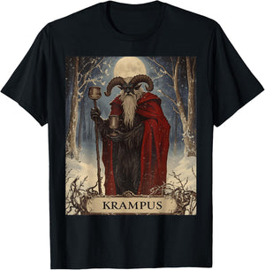 Merry Krampus Pajama Funny Christmas Horror Ugly Sweater T-Shirt - T-Shirt | Black