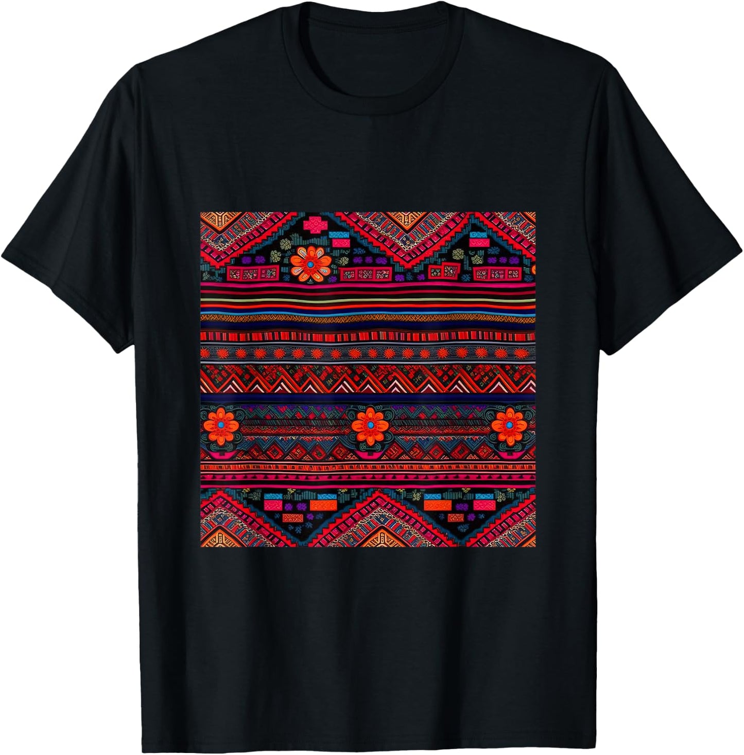 Hmong Tribal Design T-Shirt - T-Shirt | Black