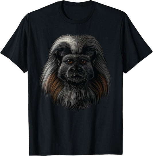 realistic Cotton top tamarin marmoset monkey art for lovers T-Shirt - T-Shirt | Black