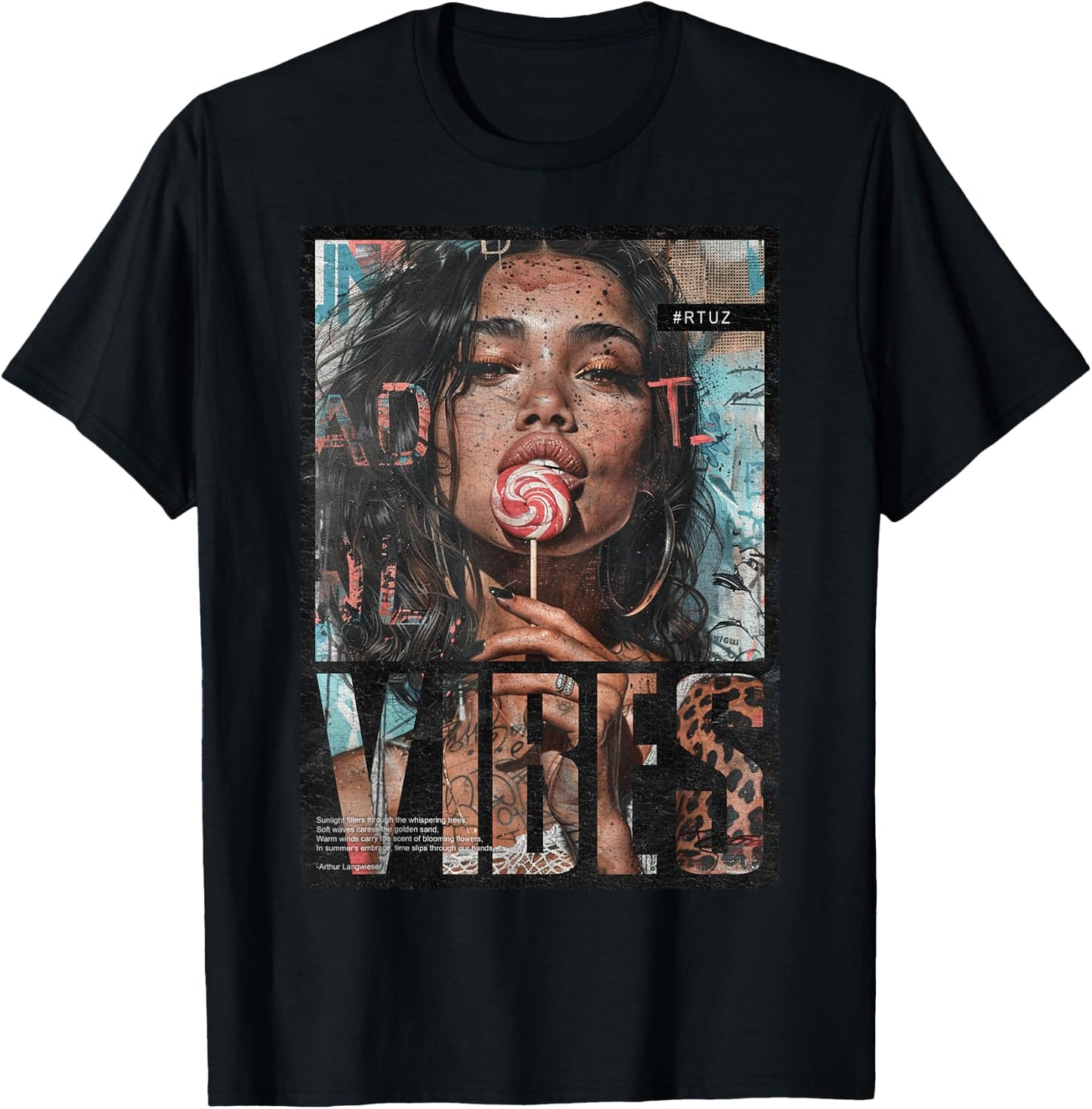 Vintage Girl Magazine Cover Sexy Model Pin-Up , black T-Shirt - T-Shirt | Black