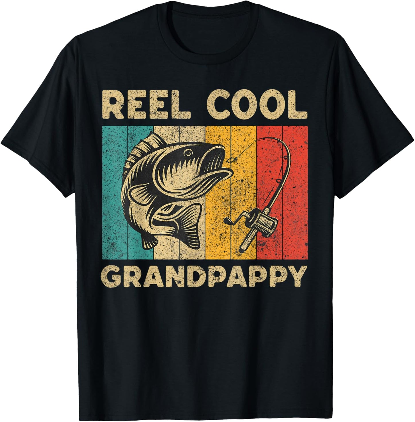 Father's Day Present Funny Fishing Reel Cool Grandpappy T-Shirt - T-Shirt | Black
