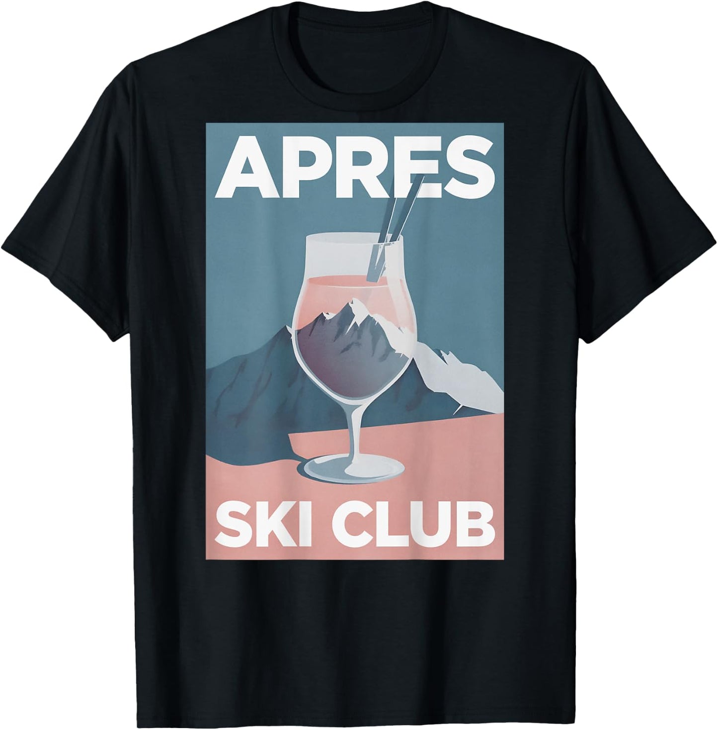 APRÈS SKI CLUB X Aesthetic Skier Party Outfit - Back T-Shirt - T-Shirt | Black