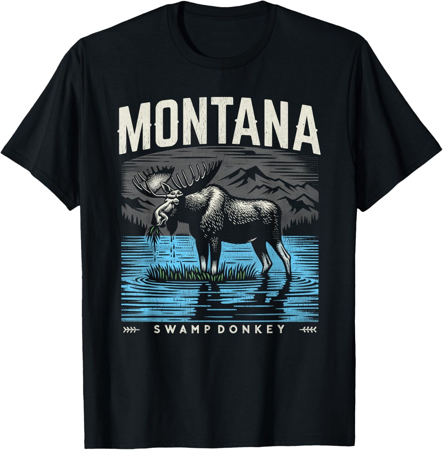 Montana Moose - The Original Swamp Donkey T-Shirt - T-Shirt | Black