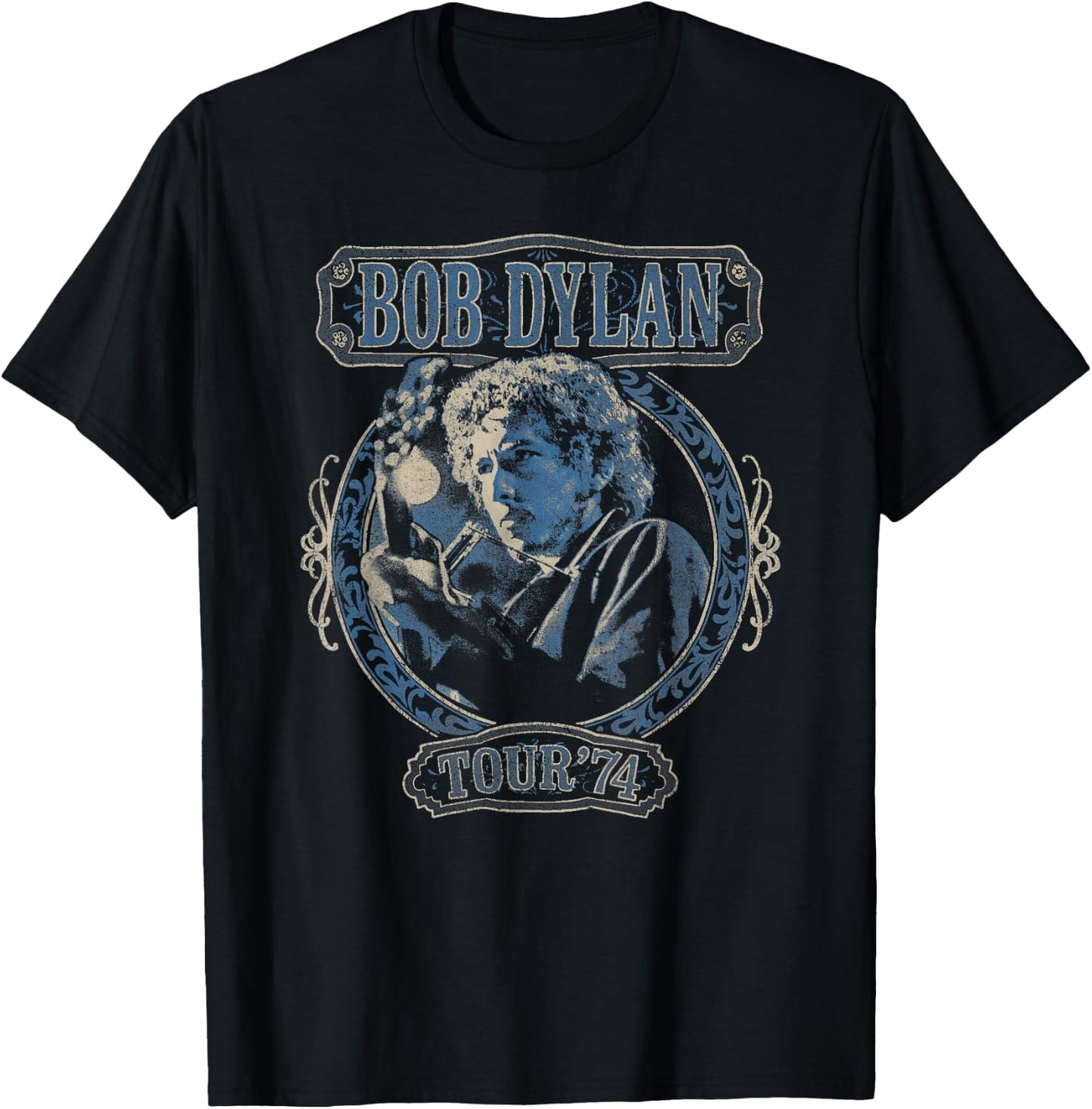 Bob Dylan Tour 74 Official , Black, S T-Shirt - T-Shirt | Black