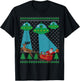 Funny Alien UFO Santa Sleigh Ugly Christmas Sweater Xmas PJS T-Shirt - T-Shirt | Black