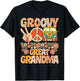 Groovy Great Grandma Retro Matching Family Baby Shower T-Shirt - T-Shirt | Black