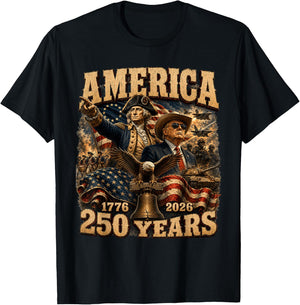 250 Years America Anniversary 250th Trump Washington T-Shirt - T-Shirt | Black