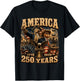 250 Years America Anniversary 250th Trump Washington T-Shirt - T-Shirt | Black