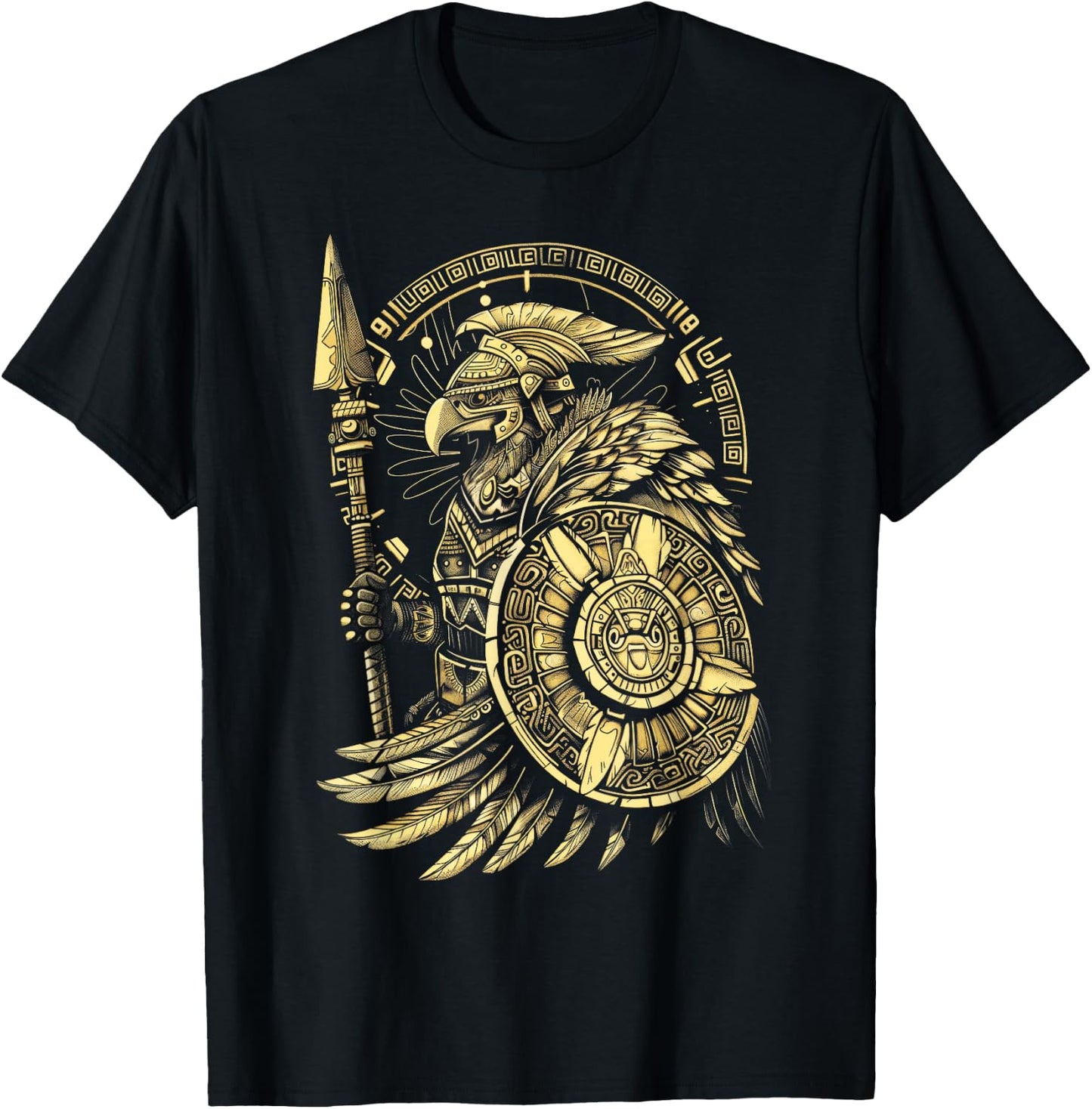 Aztec Warrior Eagle Knight Armor Aztec warrior T-Shirt - T-Shirt | Black