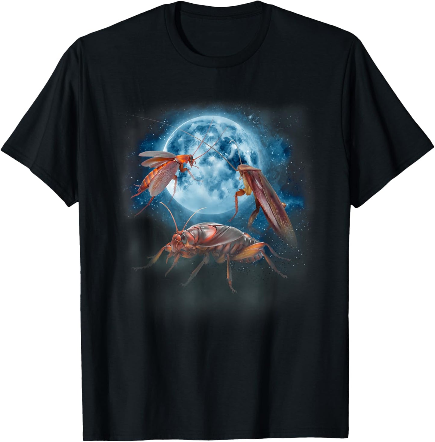Cockroach Shirt - Cockroach Shirt Funny Howling at the Moon T-Shirt - T-Shirt | Black