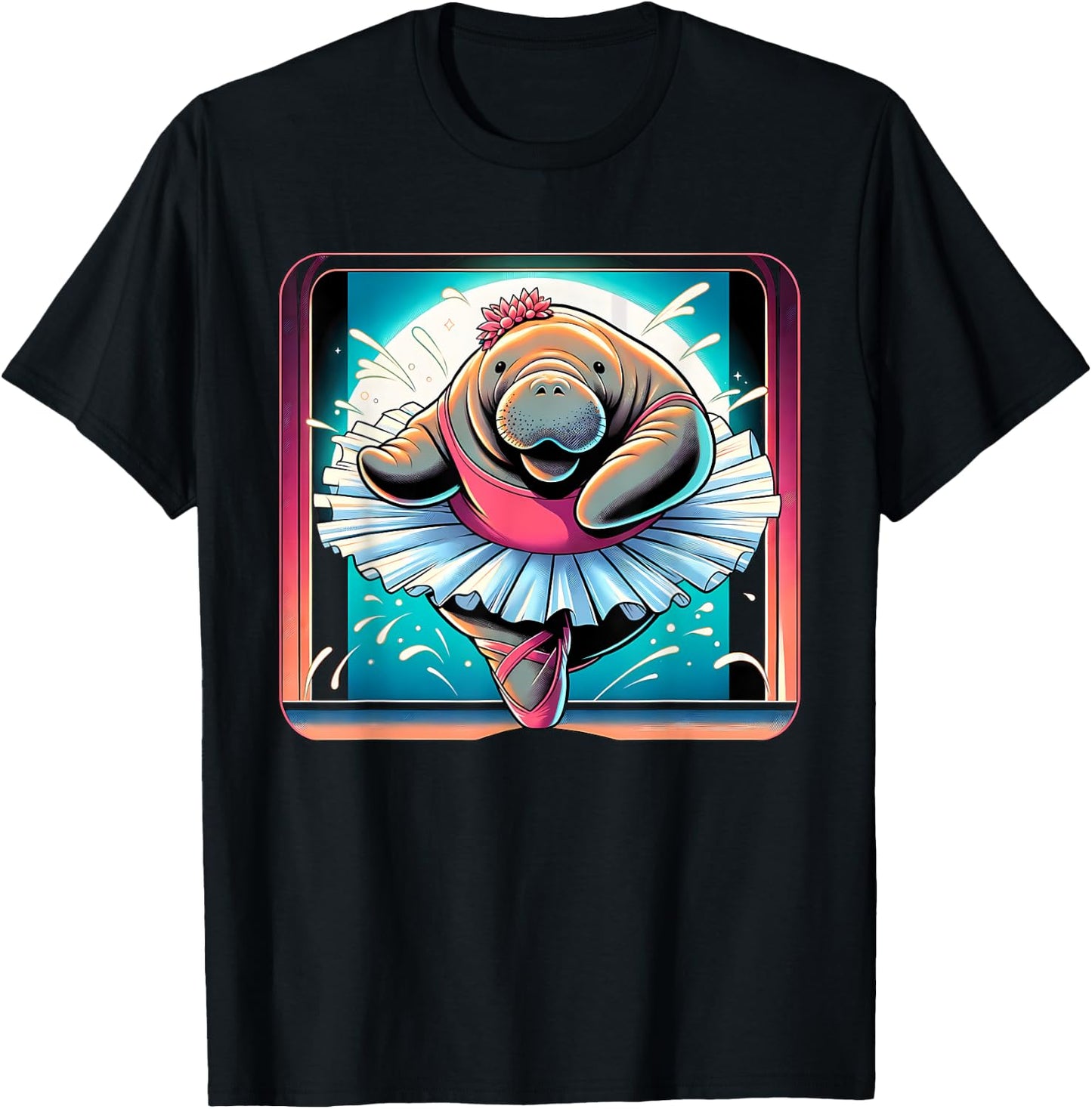 Ballerina Manatee Dancing T-Shirt - T-Shirt | Black