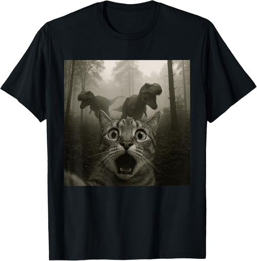 Cat Selfie with Rex Dinosaur Funny Cat Kids Men Women