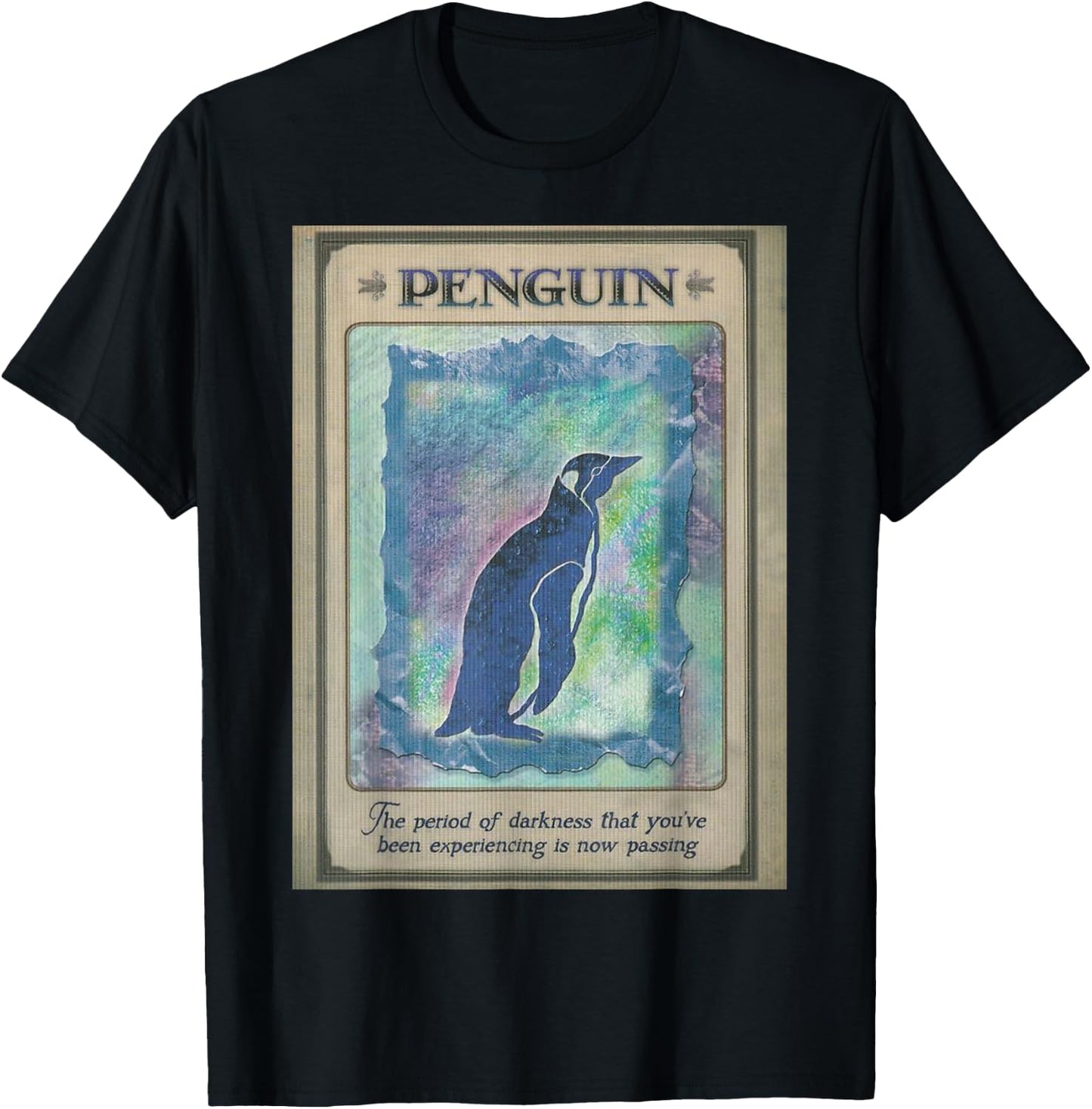 Penguin Tarot Card T-Shirt - T-Shirt | Black