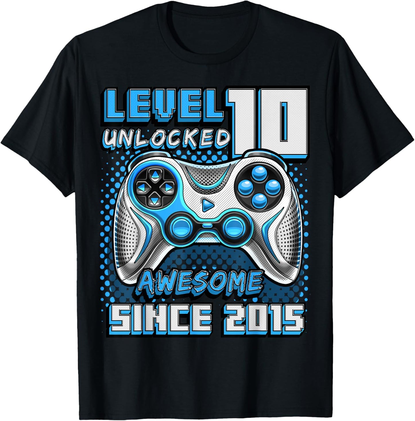 10th Birthday Boy Level 10 Gamer 10 Year Video Game Party T-Shirt - T-Shirt | Black