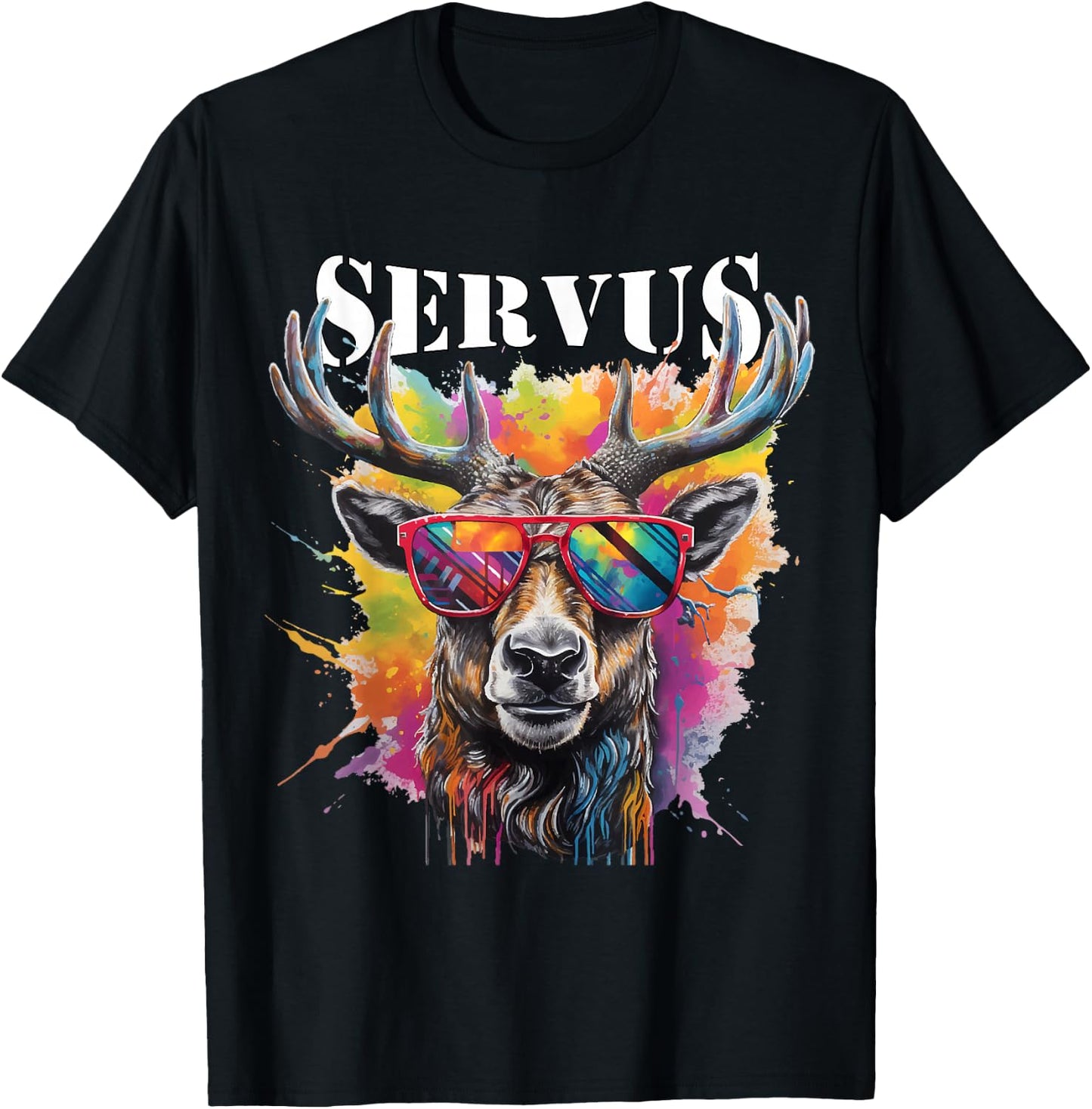Servus Trachtenshirt Trachten Tracht Hirsch Tirol & Bayern T-Shirt - T-Shirt | Black