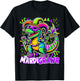 Mardi Gras T Rex Dinosaur Mardi Grawr Bead Costume Boys Kids T-Shirt - T-Shirt | Black