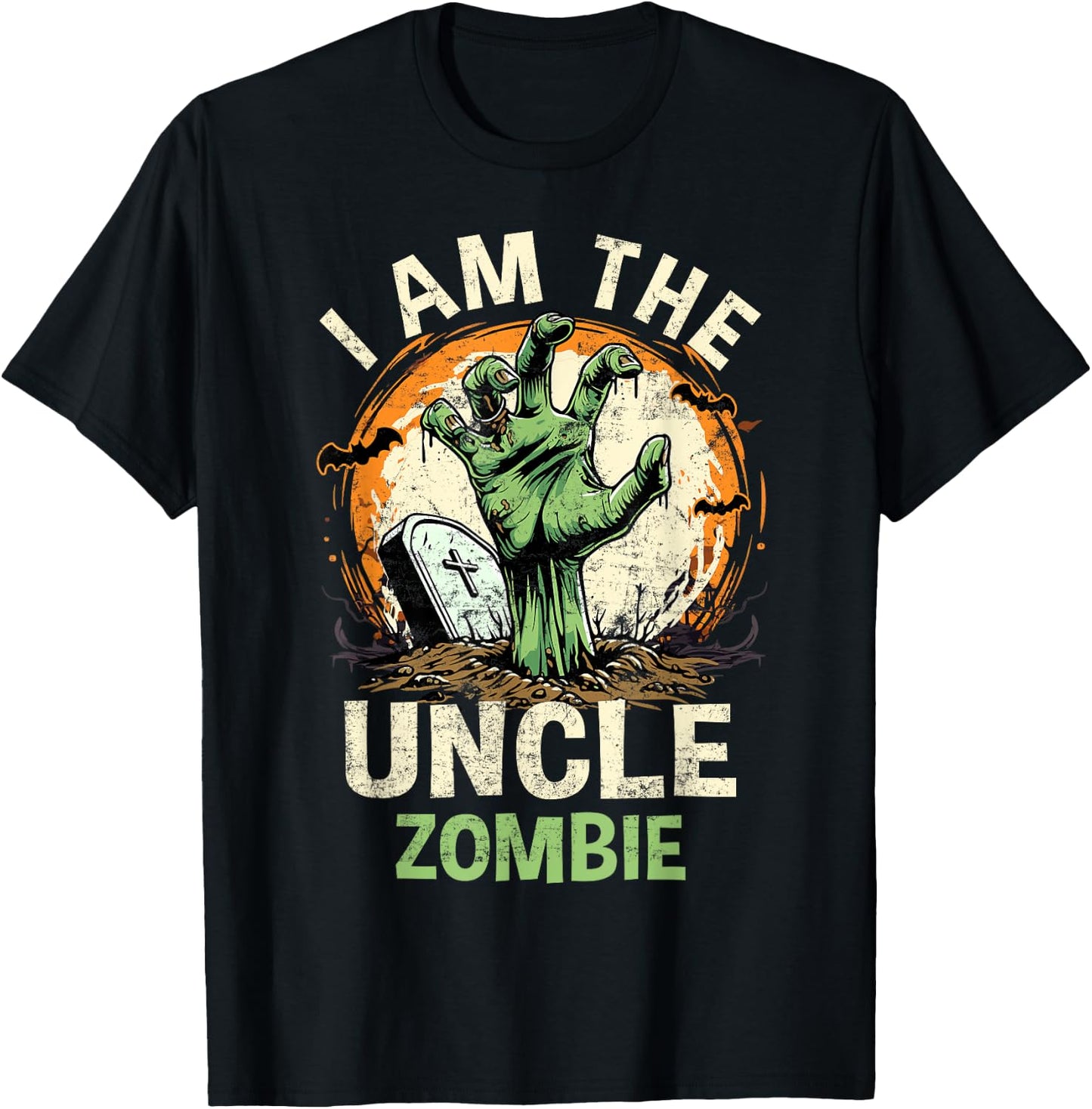 I Am The Uncle Zombie Halloween Costume Zombie Family T-Shirt - T-Shirt | Black