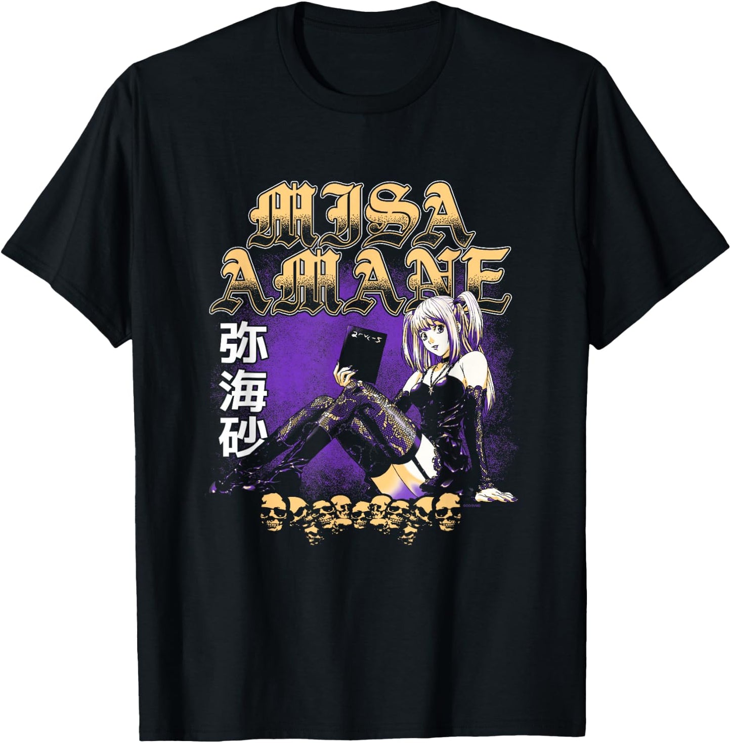 Death Note Misa Amane Old English Text Anime T-Shirt - T-Shirt | Black