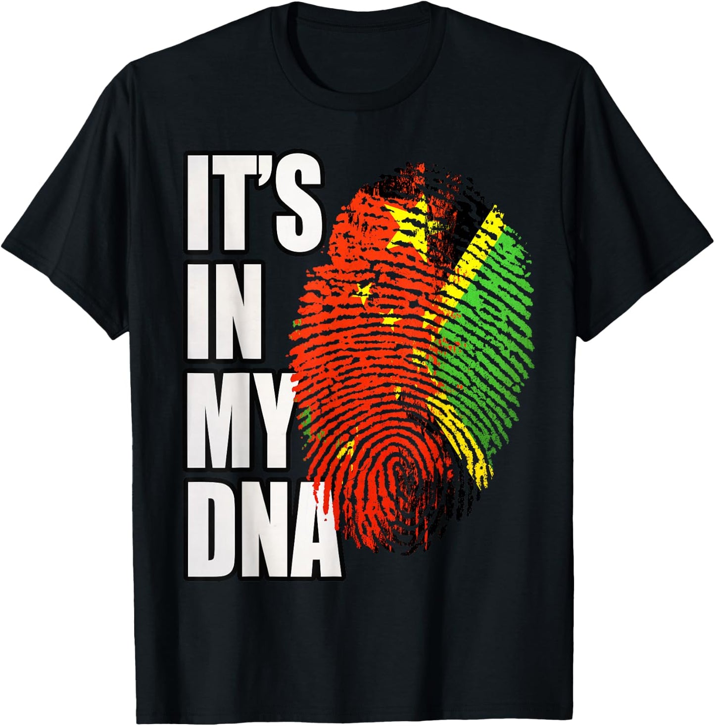 Jamaican and Chinese Mix Heritage Flag DNA T-Shirt - T-Shirt | Black