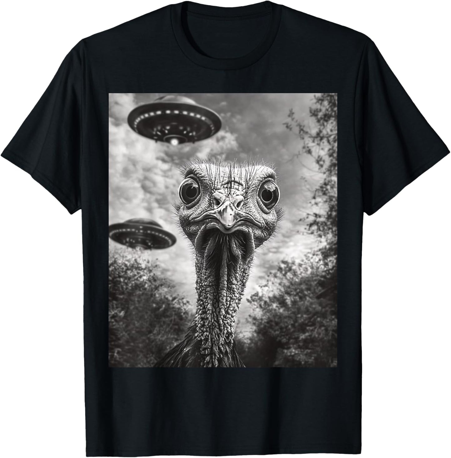 Funny Turkey Selfie UFO Thanksgiving T-Shirt - T-Shirt | Black