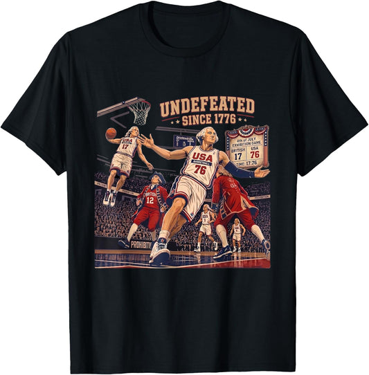 Patriotic Undefeated Since 1776 4th of July Independence Day T-Shirt - T-Shirt | Black