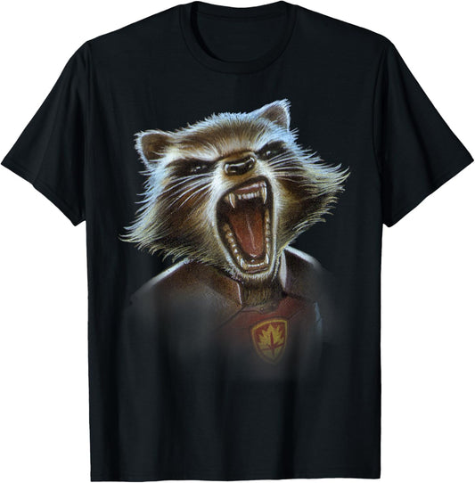 Marvel Guardians of the Galaxy Rocket Face Closeup T-Shirt - T-Shirt | Black