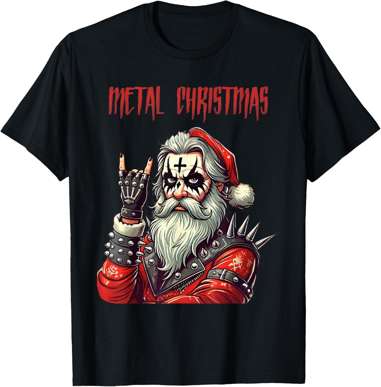 Heavy Metal Santa Claus , Black, S T-Shirt - T-Shirt | Black