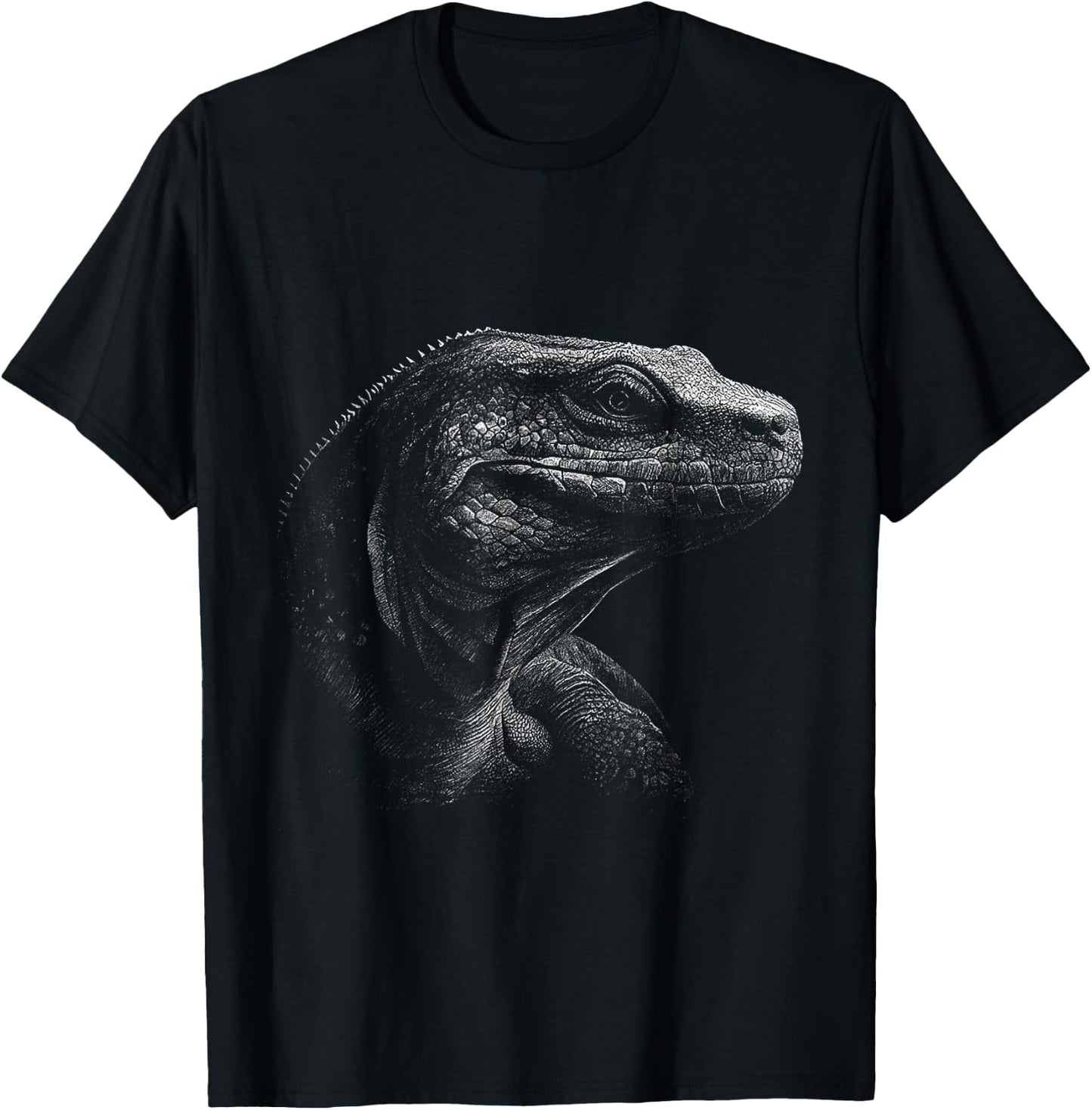 Komodo Dragon Drawing Love Lizard T-Shirt - T-Shirt | Black
