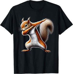 squirrel dabbing , Black, S T-Shirt - T-Shirt | Black
