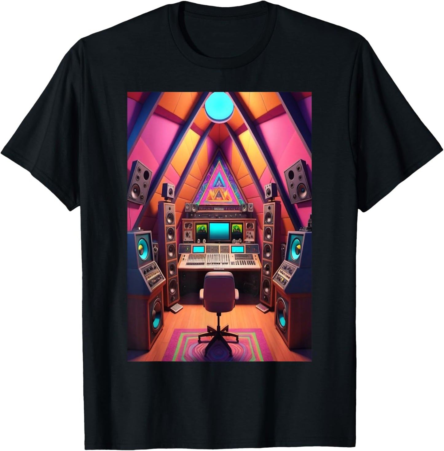 Psychedelic Sound Engineer Audio Engineer Recording Studio T-Shirt - T-Shirt | Black