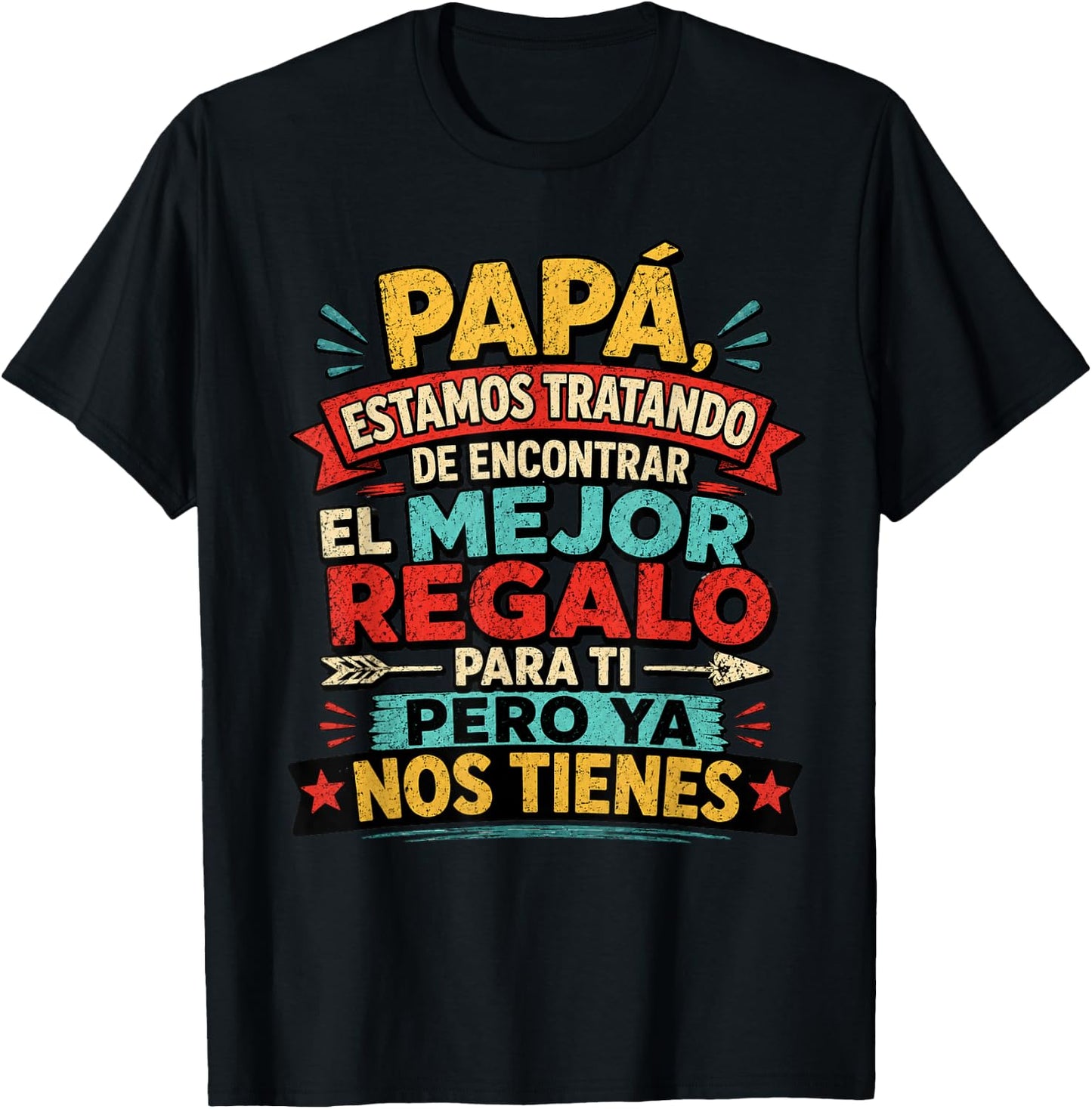 Dia Del Padre En Espanol Latino Funny Fathers Day Spanish T-Shirt - T-Shirt | Black
