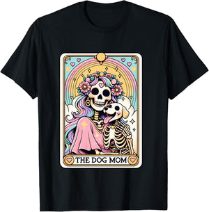 The Dog Mom Tarot Card Cute Skeleton Dog Lover Gift Graphic T-Shirt - T-Shirt | Black