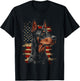 Doberman USA Flag Patriotic Dog Art T-Shirt - T-Shirt | Black