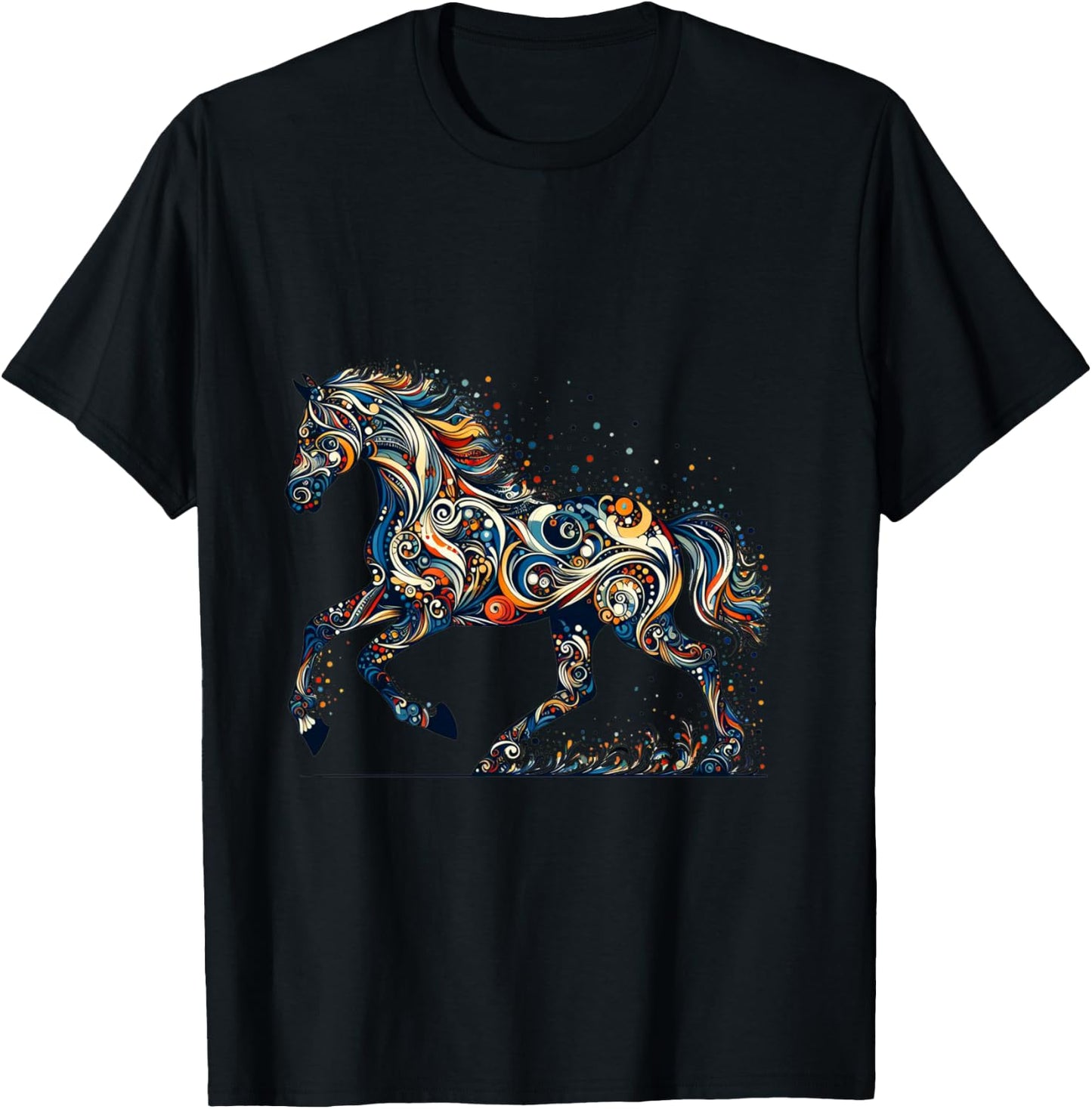 Pferdeliebhaber - Majestätisches Pferd - Pferdegrafikdesign Langarmshirt T-Shirt - T-Shirt | Black