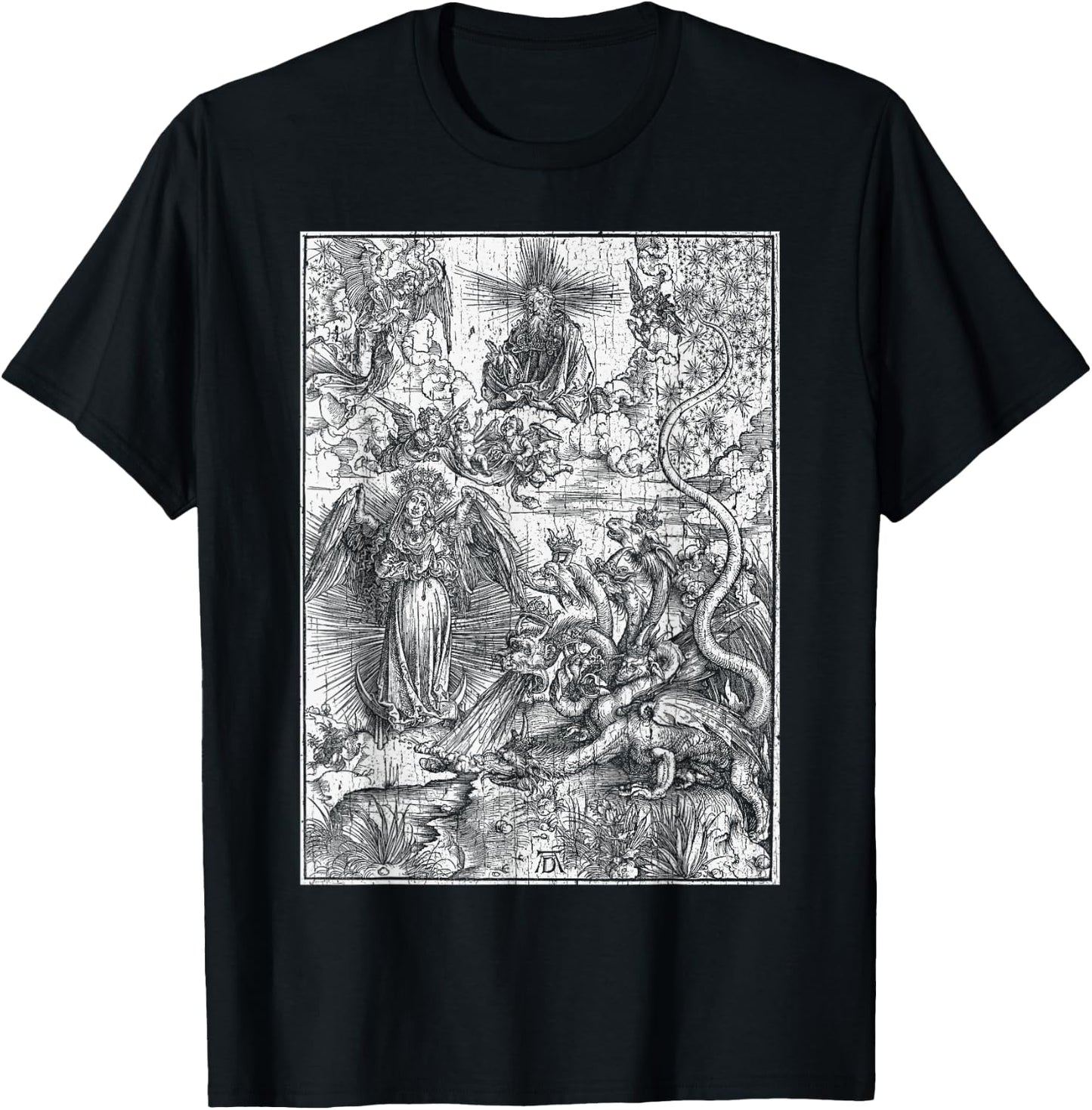 Dürer - Woman Of The Apocalypse And The Seven-Headed Dragon T-Shirt - T-Shirt | Black