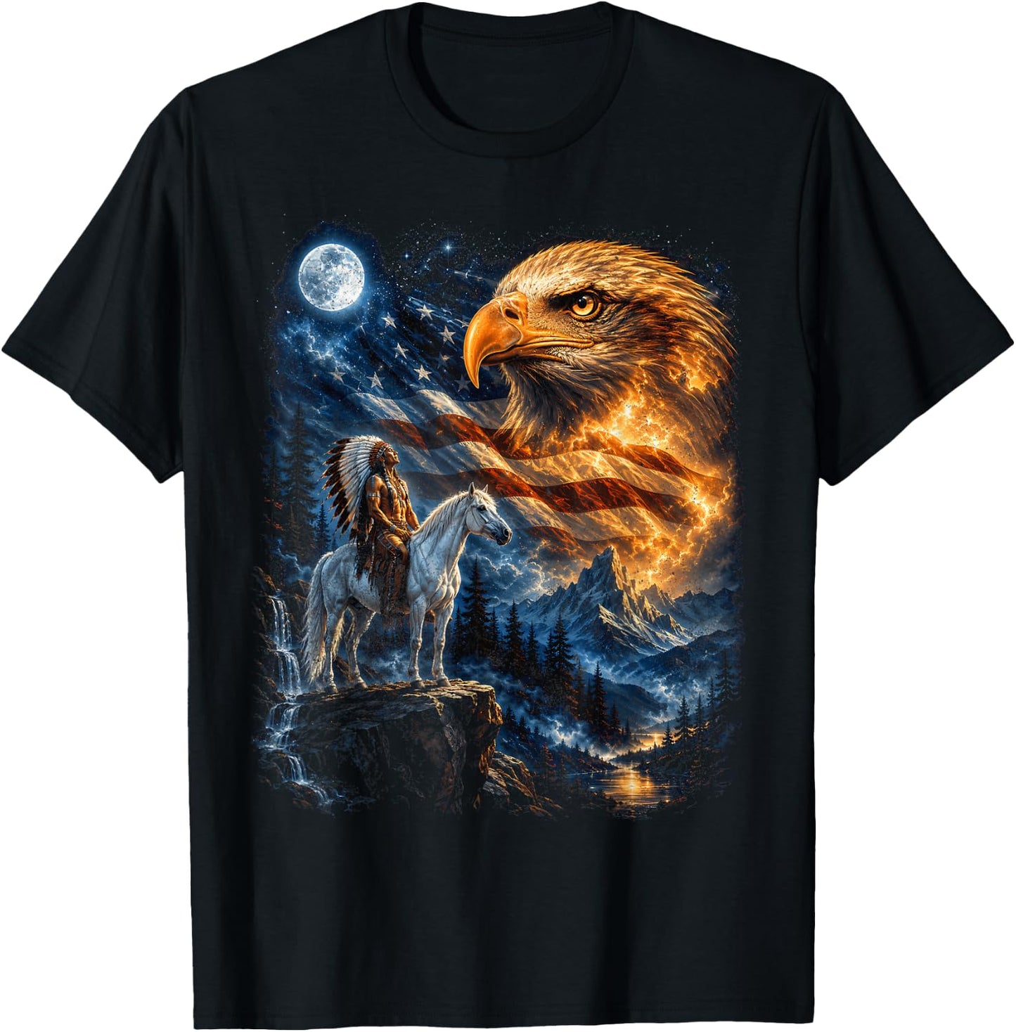 Native American Fourth of July T-Shirt - T-Shirt | Black