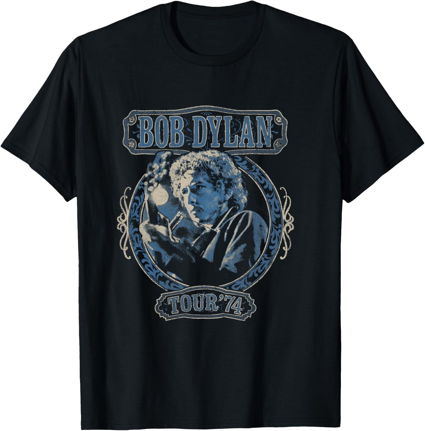 Bob Dylan Tour 74 Official , Black, S T-Shirt - T-Shirt | Black